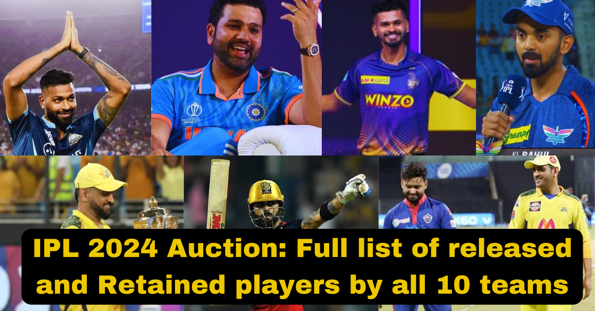 IPL 2024 Auction Full list of released and Retained players by all 10